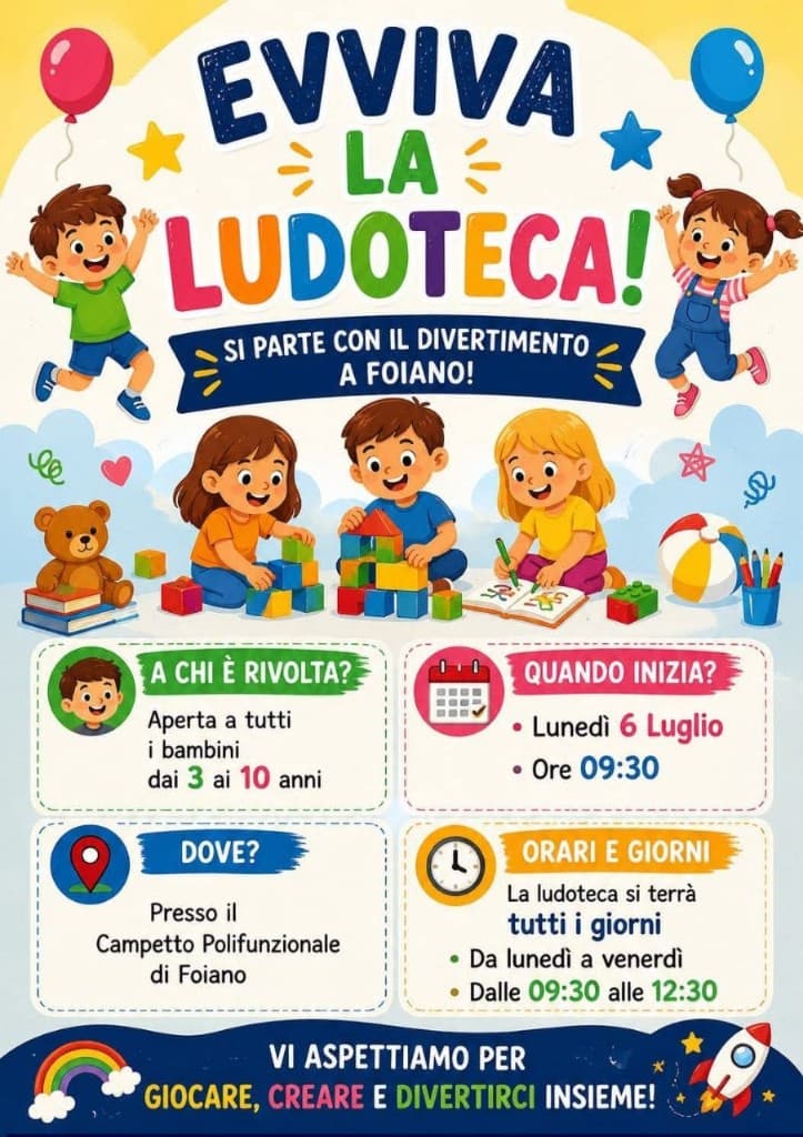 Locandina Evviva la Ludoteca! – Foiano di Val Fortore