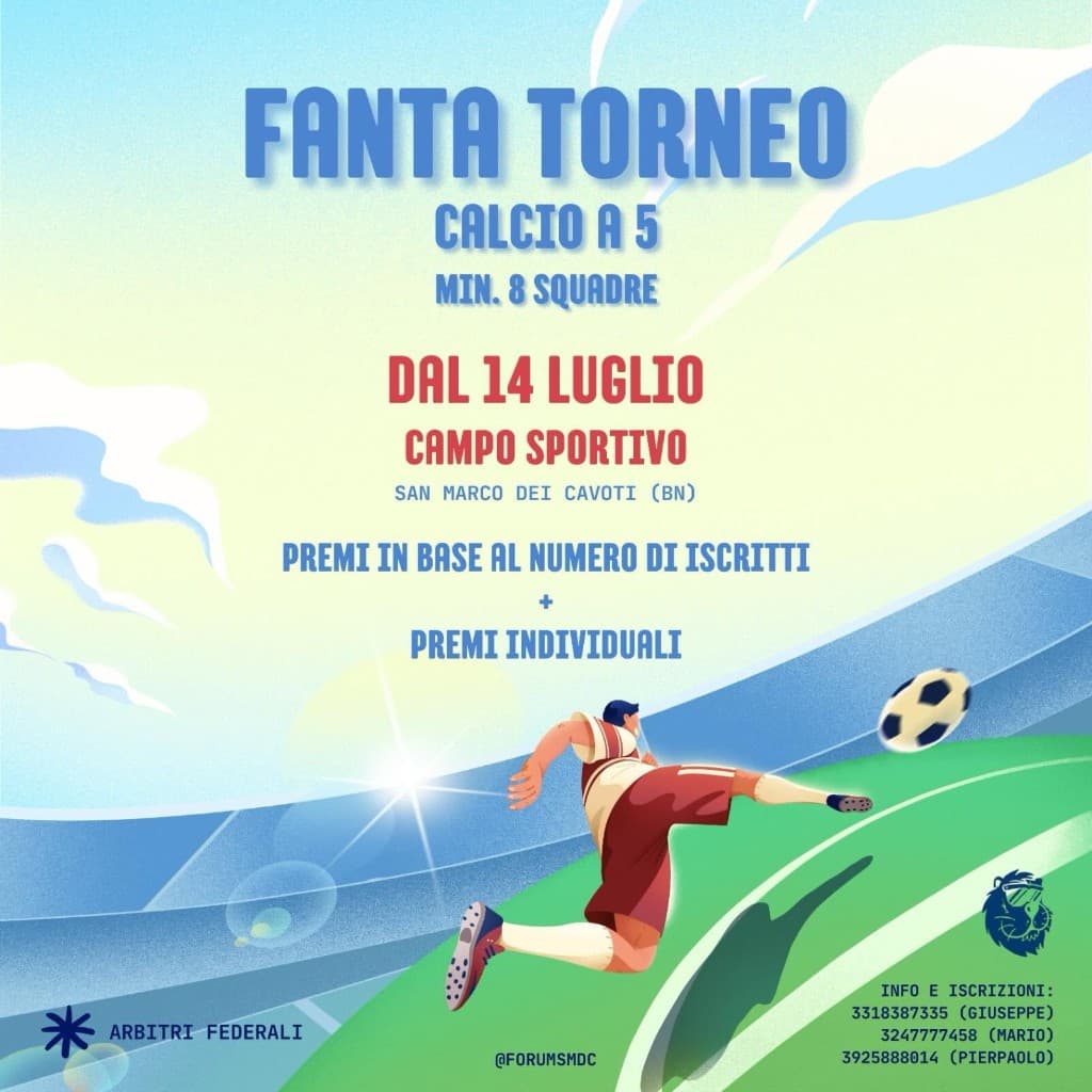 Locandina Fantatorneo Calcio a 5 – Forum SMDC, San Marco dei Cavoti