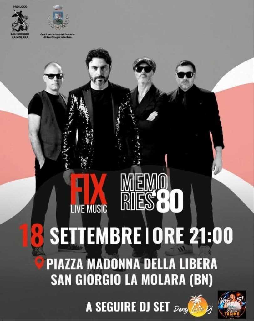 FIX Live Music Memories '80 poster – San Giorgio la Molara