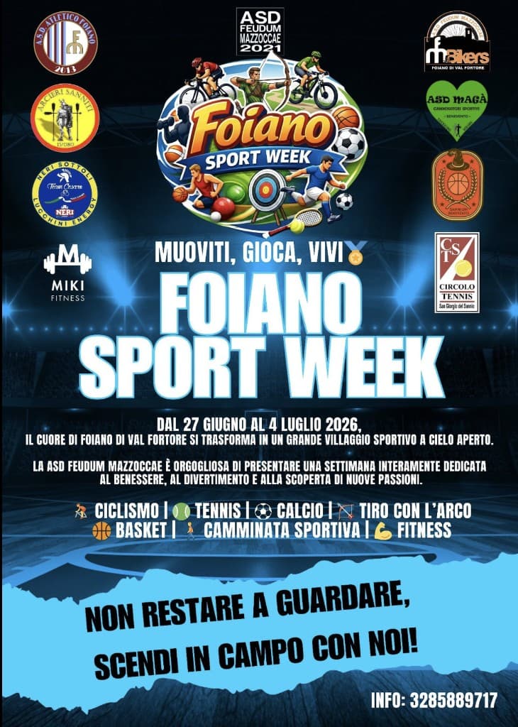 Locandina della Foiano Sport Week 2026
