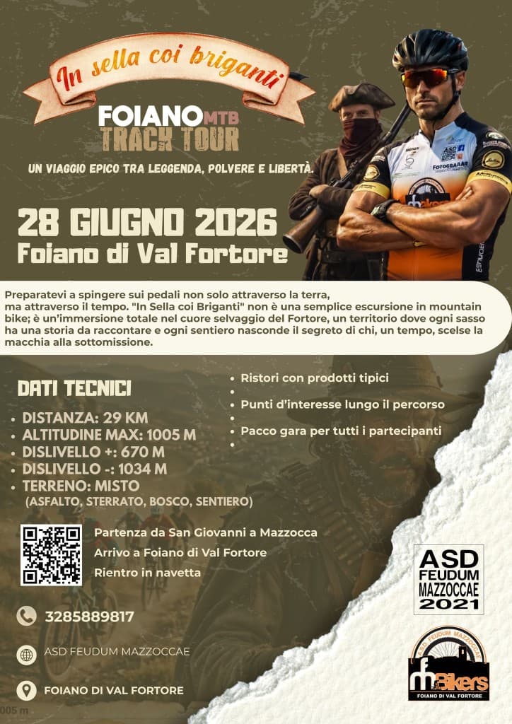 Locandina In sella coi briganti – Foiano MTB Track Tour