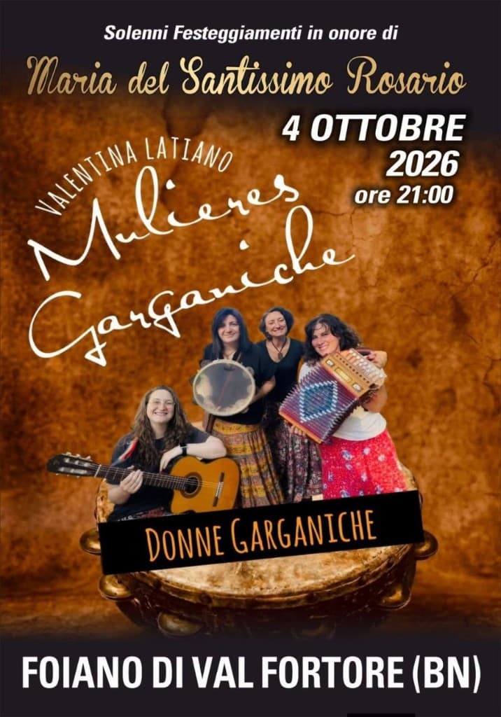 Locandina Valentina Latiano e Mulieres Garganiche – Foiano di Val Fortore