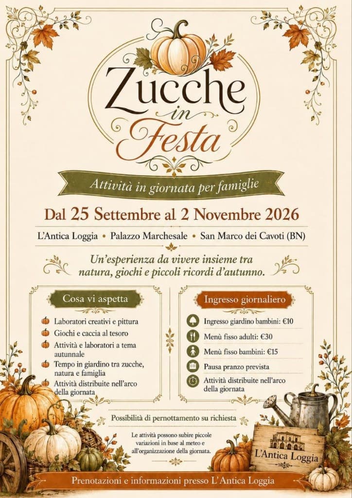 Locandina Zucche in Festa – L'Antica Loggia, San Marco dei Cavoti