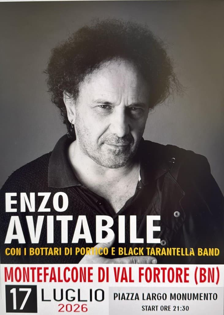 Locandina Enzo Avitabile con i Bottari di Portico e Black Tarantella Band – Montefalcone